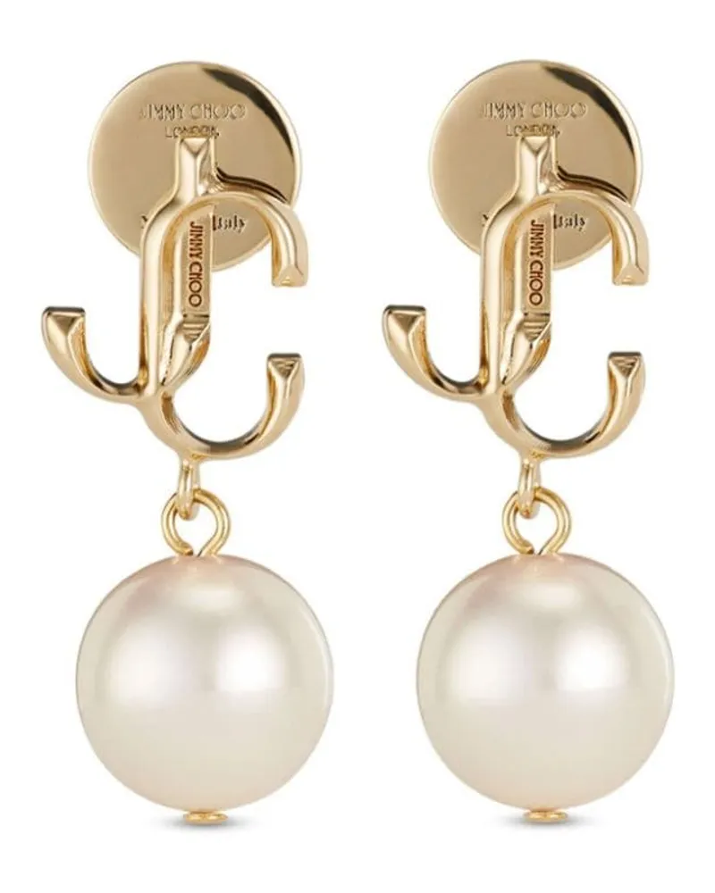 Jimmy Choo Ohrstecker mit Logo - Gold Gold