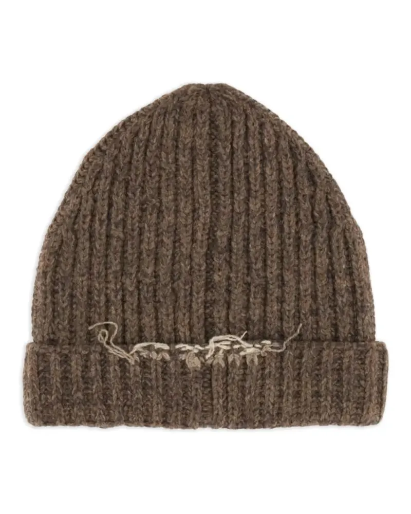 Maison Margiela Gerippte Beanie - Braun Braun