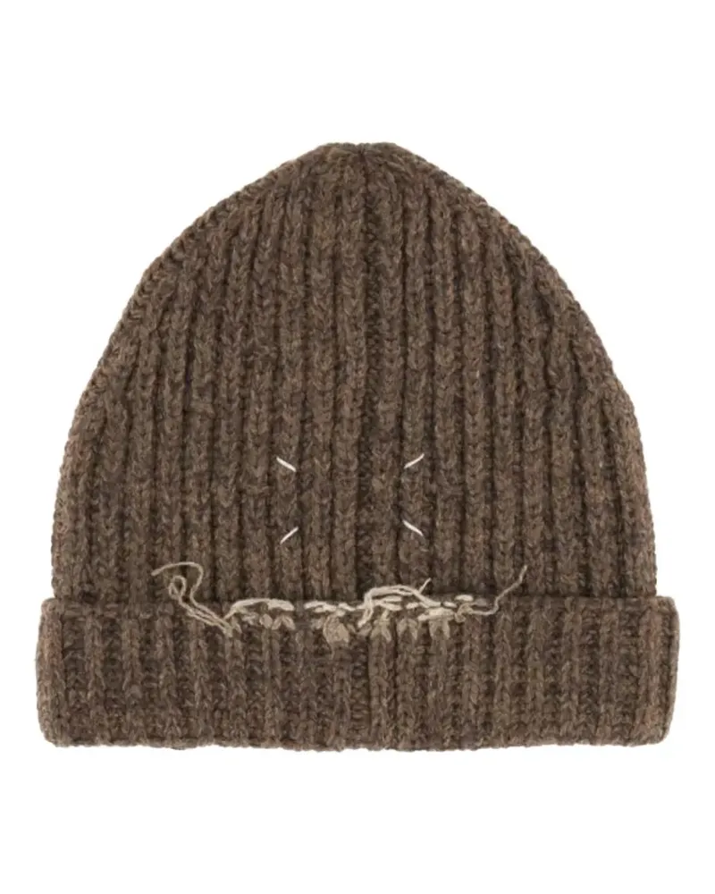 Maison Margiela ribbed beanie hat - Braun Braun