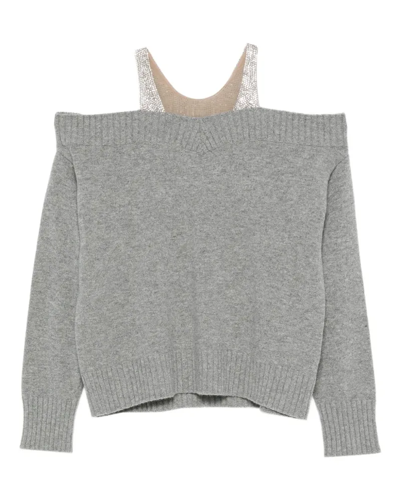 Giuseppe di Morabito Schulterfreier Pullover - Grau Grau