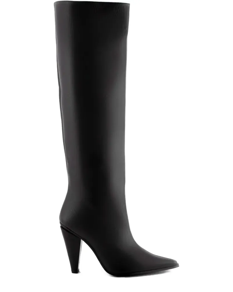 FESTA Milano Kniehohe Stiefel mit spitzer Kappe 80mm - Schwarz Schwarz