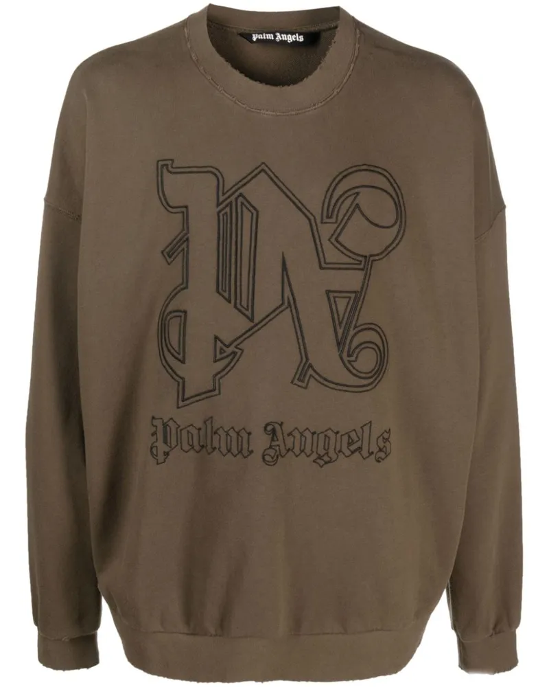 Palm Angels Sweatshirt mit Logo-Stickerei - Braun Braun