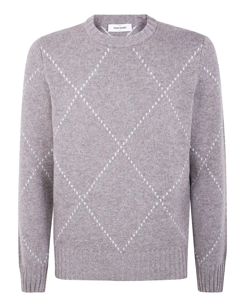 Gran Sasso Pullover mit Rautenmuster - Grau Grau