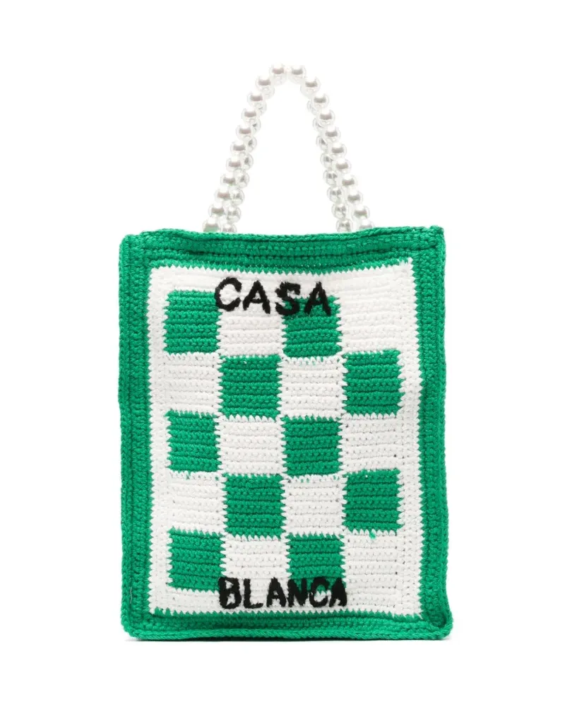 Casablanca Paris Gehäkelter Tennis Shopper - Grün Grün