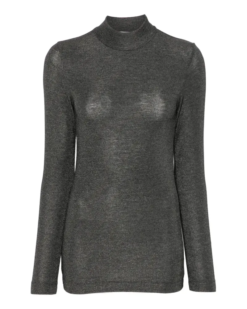 Brunello Cucinelli high-neck metallic-effect sweater - Grau Grau