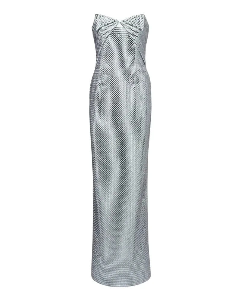 Roland Mouret Drapiertes Origami Maxikleid mit Diamanten - Silber Silber