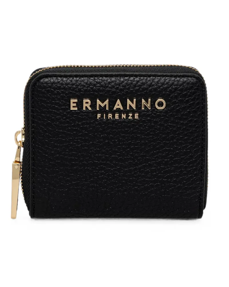 Ermanno Scervino logo-plaque pebbled wallet - Schwarz Schwarz
