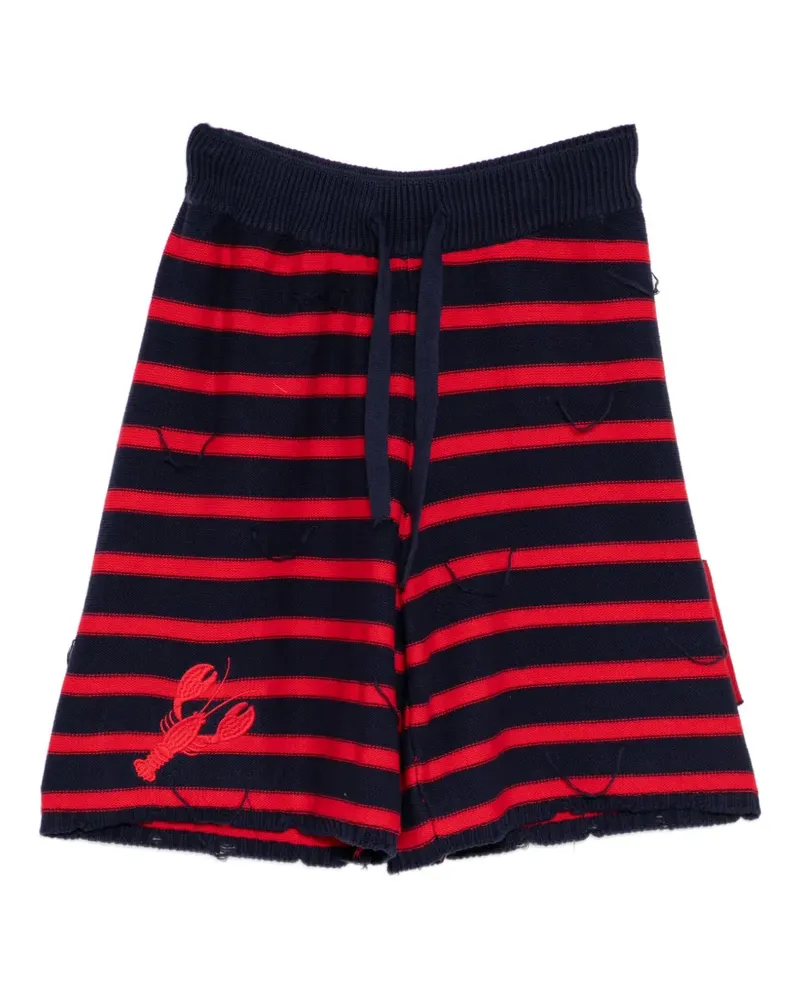 Joshua Sanders Gestreifte Shorts mit Hummer - Blau Blau