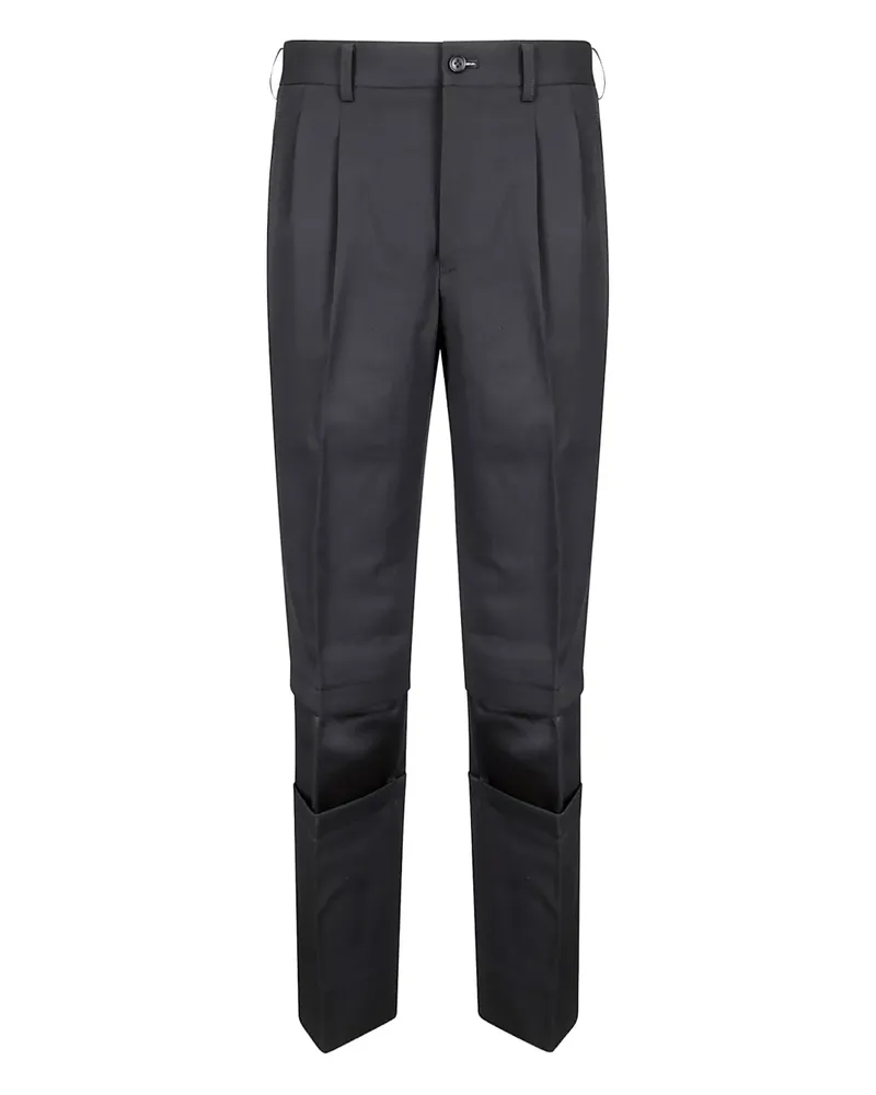 Comme des Garçons Gestreifte Hose mit Riemen - Schwarz Schwarz