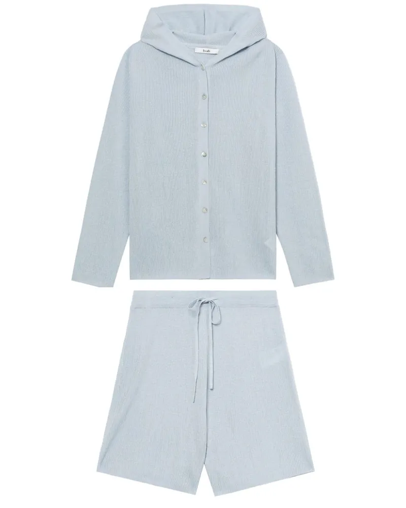 b+ab Loungewear-Set aus geripptem Strick - Blau Blau