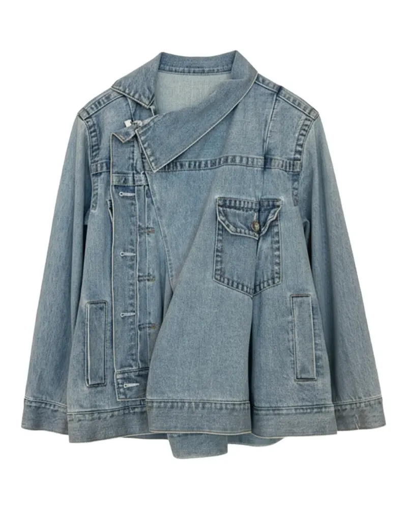 Sacai asymmetric denim jacket - Blau Blau