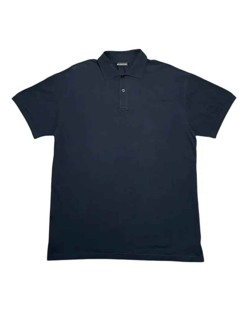 Balenciaga embroidered logo polo shirt - Blau Blau