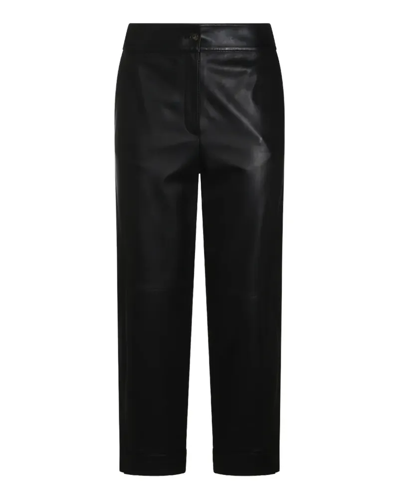 Ports 1961 Lederhose mit geradem Bein - Schwarz Schwarz