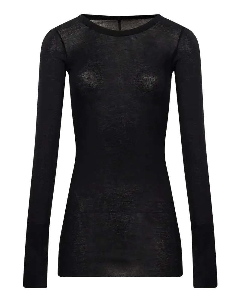 Rick Owens Sheer-Langarmshirt - Schwarz Schwarz