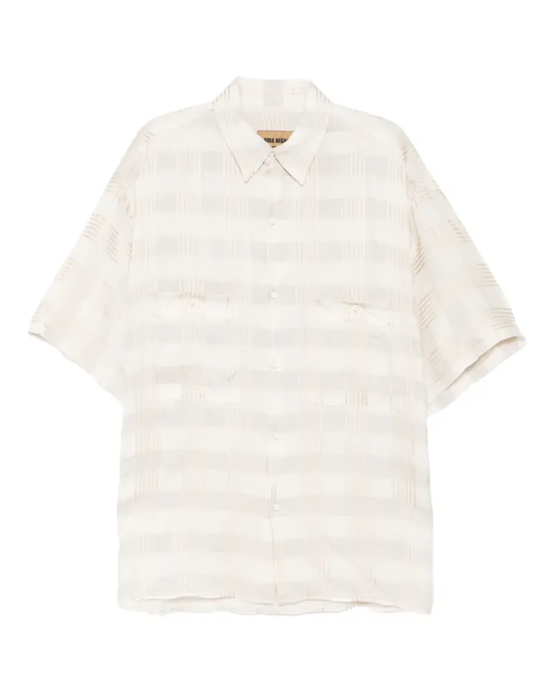 Uma Wang Hemd mit karierter Tasche - Nude Nude