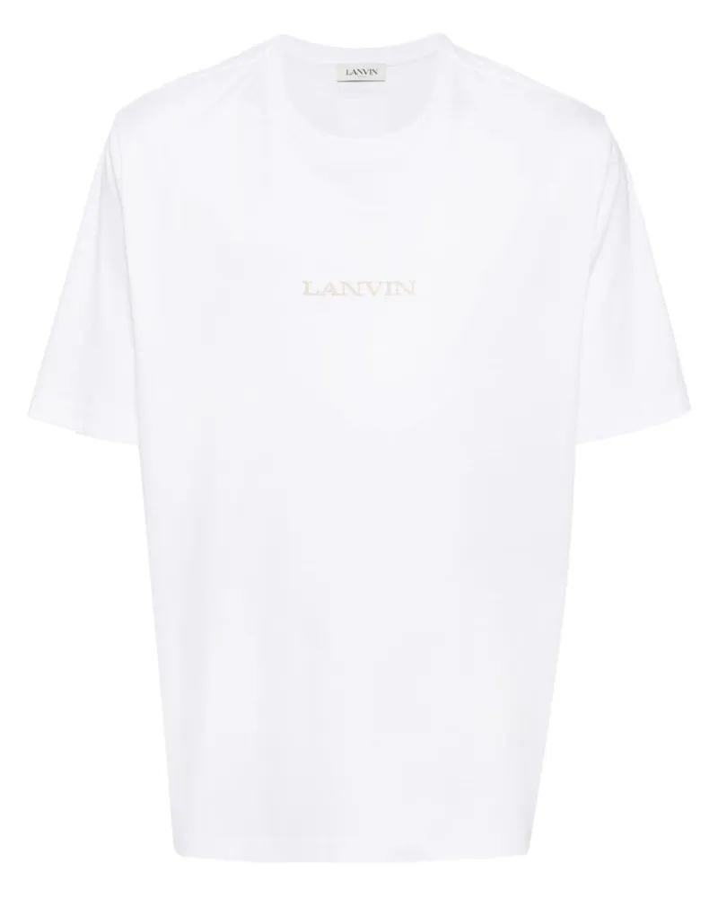 Lanvin T-Shirt mit Logo-Stickerei - Weiß Weiß