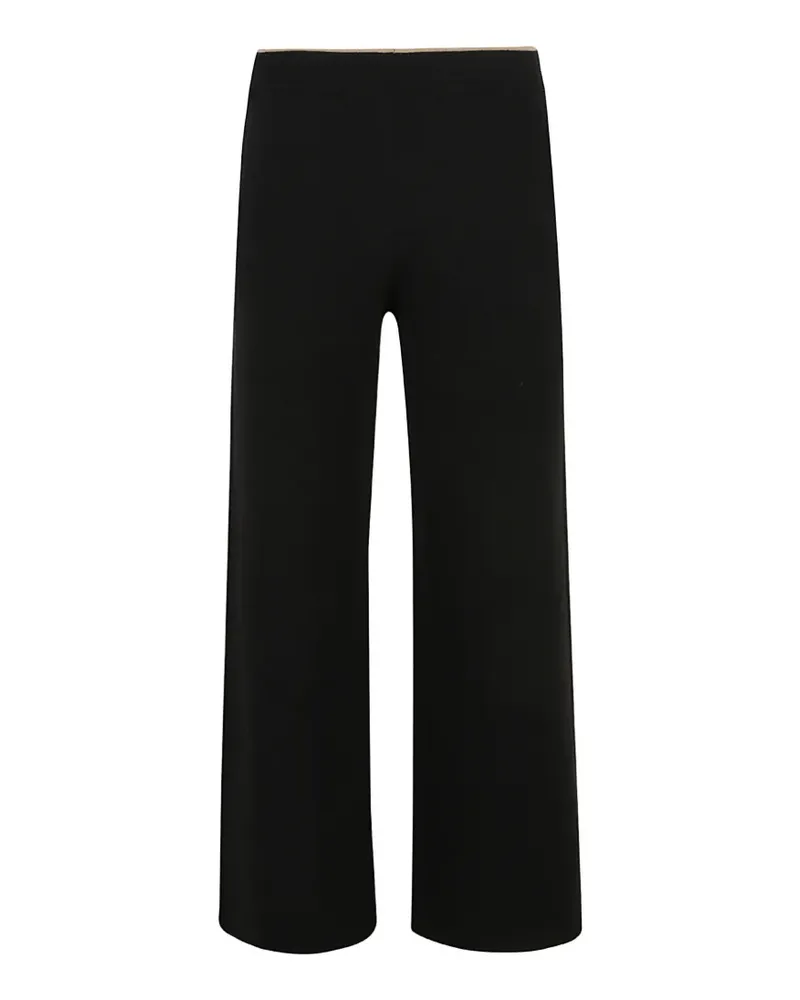 Kiton Gestrickte Hose mit weitem Bein - Schwarz Schwarz