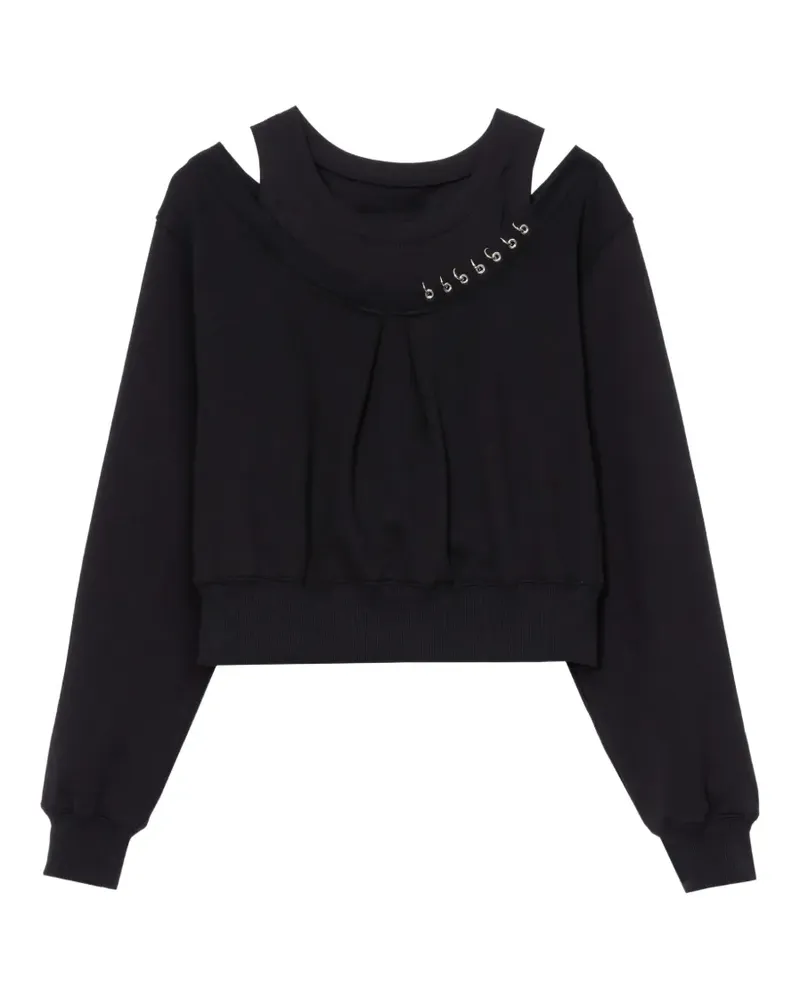 3.1 phillip lim cold-shoulder safety-pin top - Schwarz Schwarz