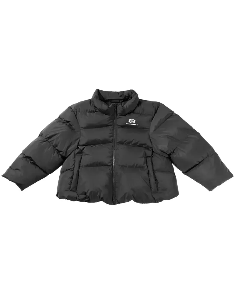 Balenciaga Gefütterte Jacke mit Logo-Print - Schwarz Schwarz