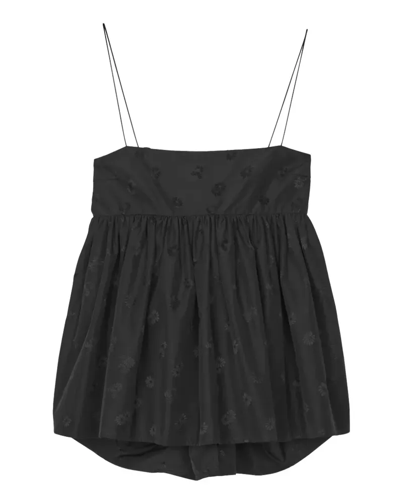 Cecilie Bahnsen Veronica Bluse aus Blumen-Jacquard - Schwarz Schwarz