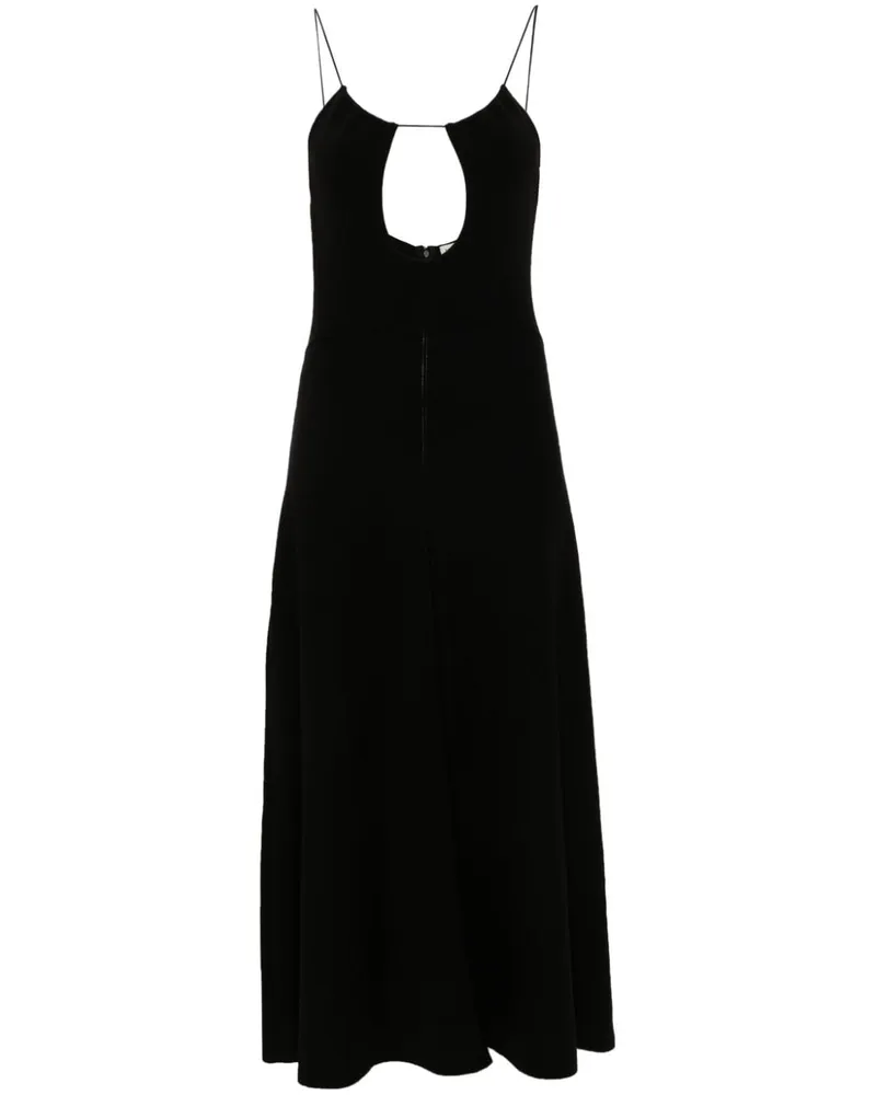 Saint Laurent Midikleid mit Cut-Outs - Schwarz Schwarz