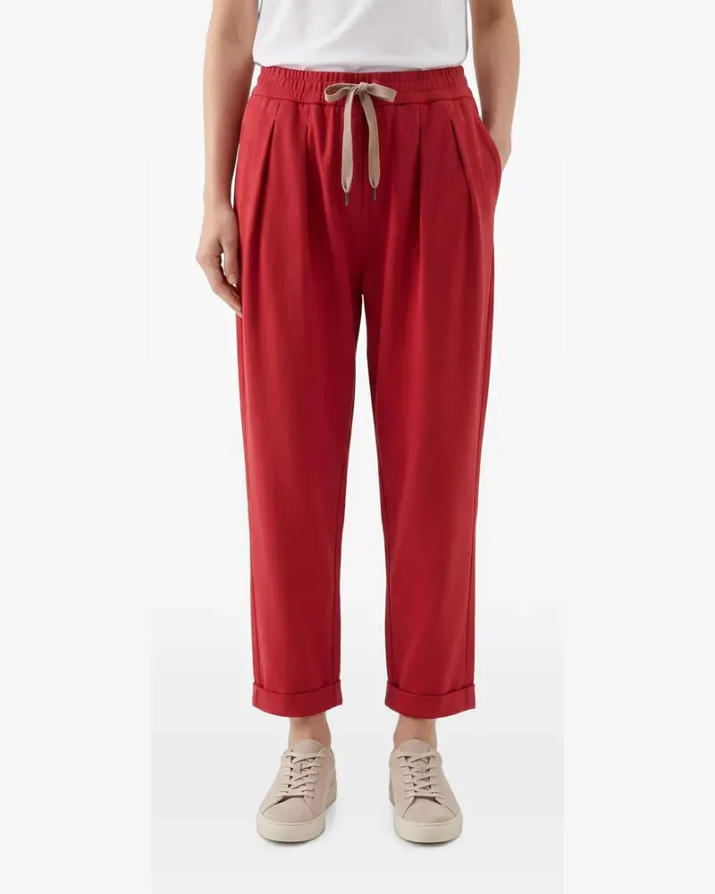 Brunello Cucinelli pleated cuffed-hem trousers - Rot Rot