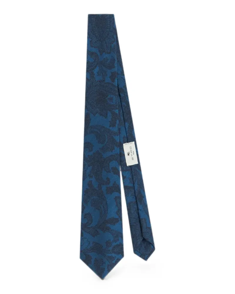 Etro Seidenkrawatte mit Paisleymuster - Blau Blau