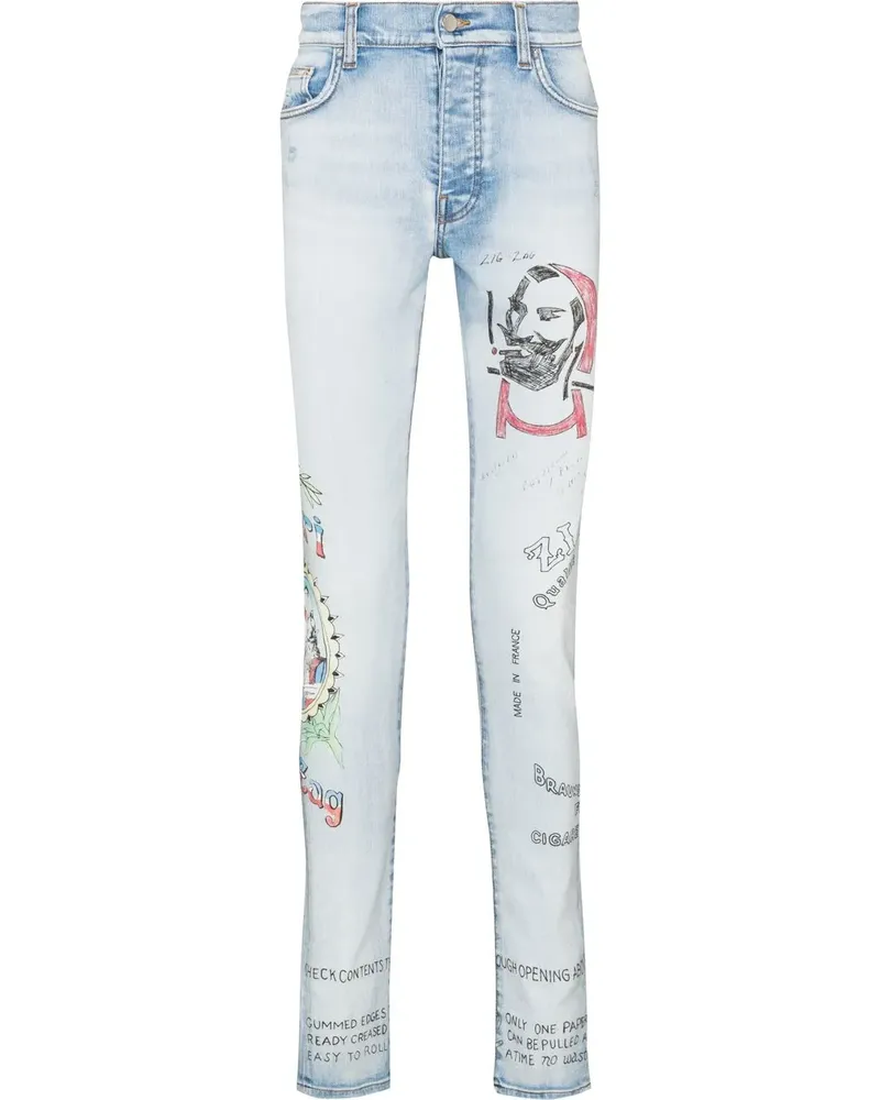 Amiri x Zig Zag Skinny-Jeans - Blau Blau