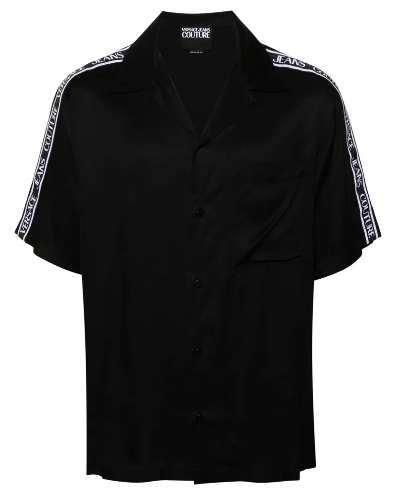 Versace Jeans Hemd mit Logo-Streifen - Schwarz Schwarz