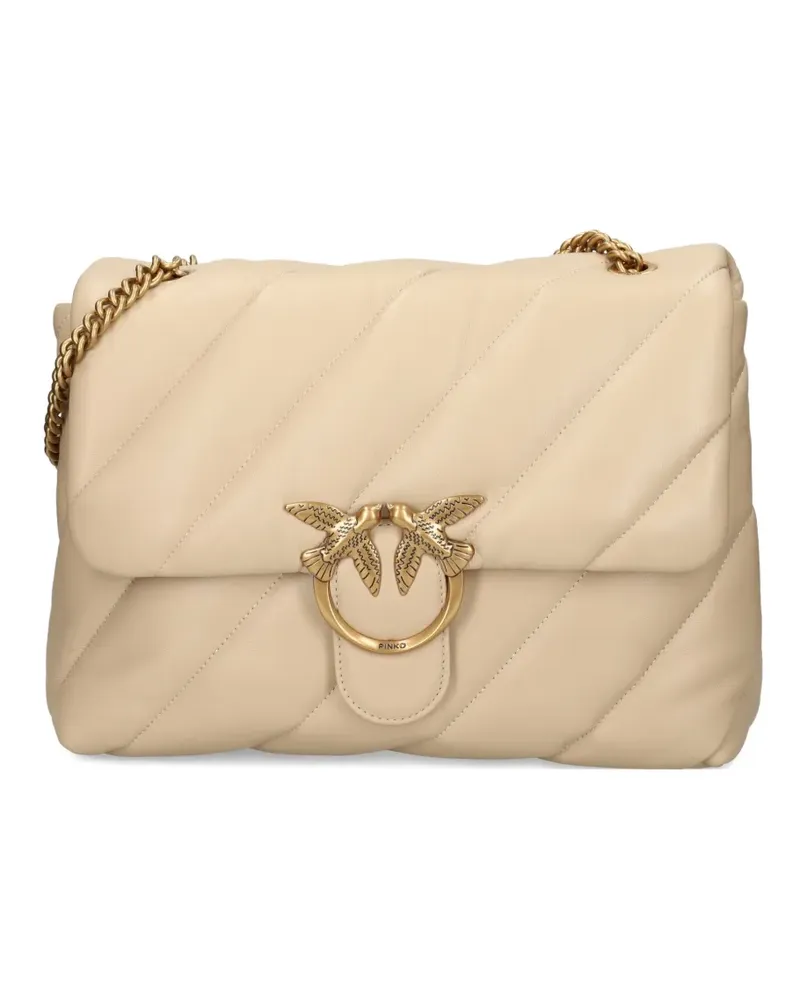 Pinko Mittelgroße Love Puff Schultertasche mit Kettenriemen - Nude Nude