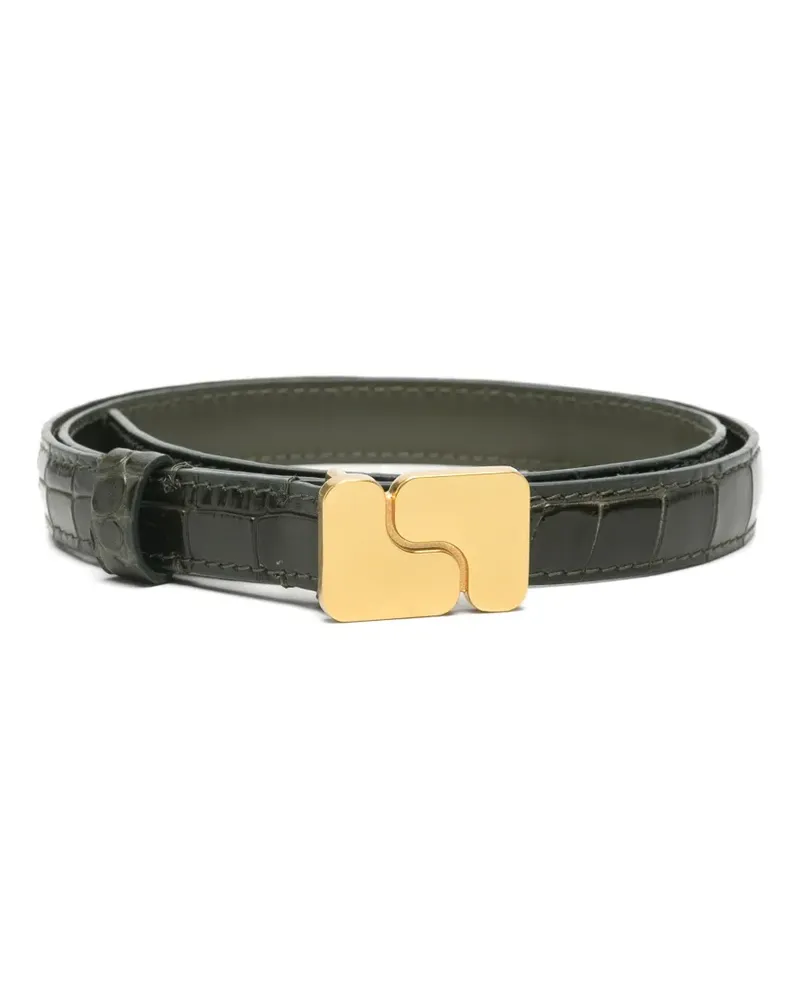 Soeur mini Ninon croc-effect leather belt - Grün Grün