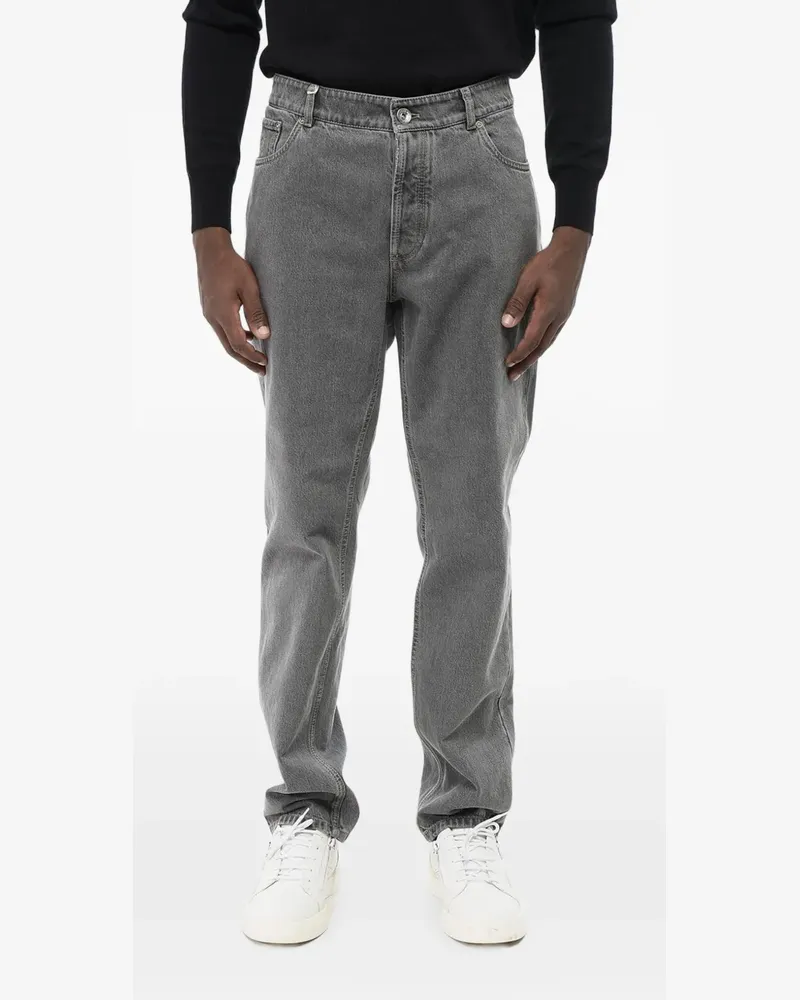 Brunello Cucinelli Gerade Jeans im Five-Pocket-Design - Grau Grau
