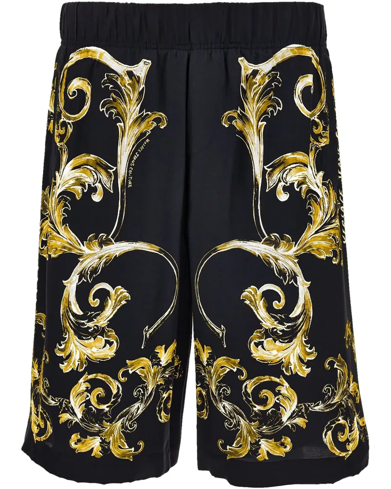 Versace Jeans Shorts mit Print - Schwarz Schwarz