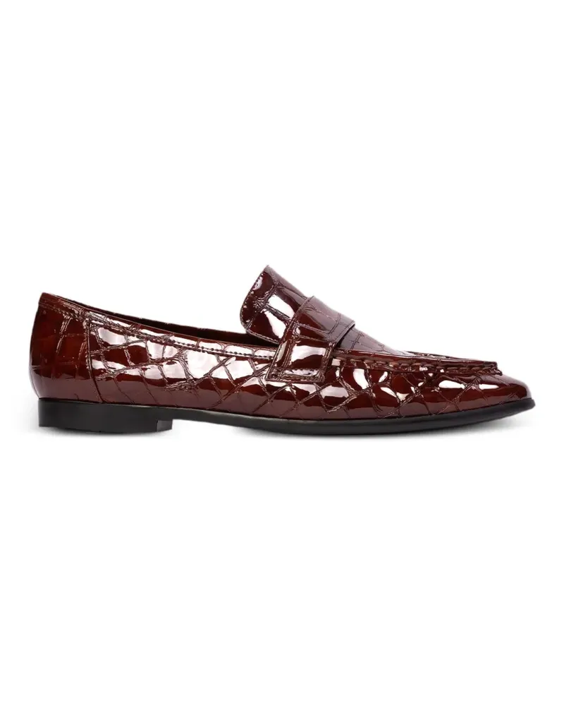 BLACK SUEDE STUDIO Arrow croc-effect loafers - Braun Braun