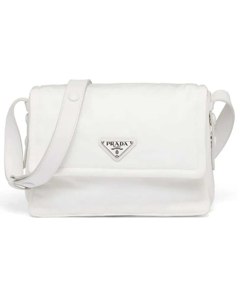 Prada Kleine Traveller Schultertasche - Weiß Weiß