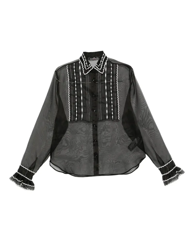 Ermanno Scervino scalloped-embroidered shirt - Schwarz Schwarz