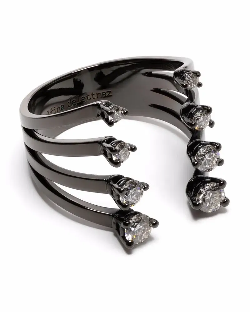 Delfina Delettrez 18kt Dots Goldring mit Diamanten - Schwarz Schwarz