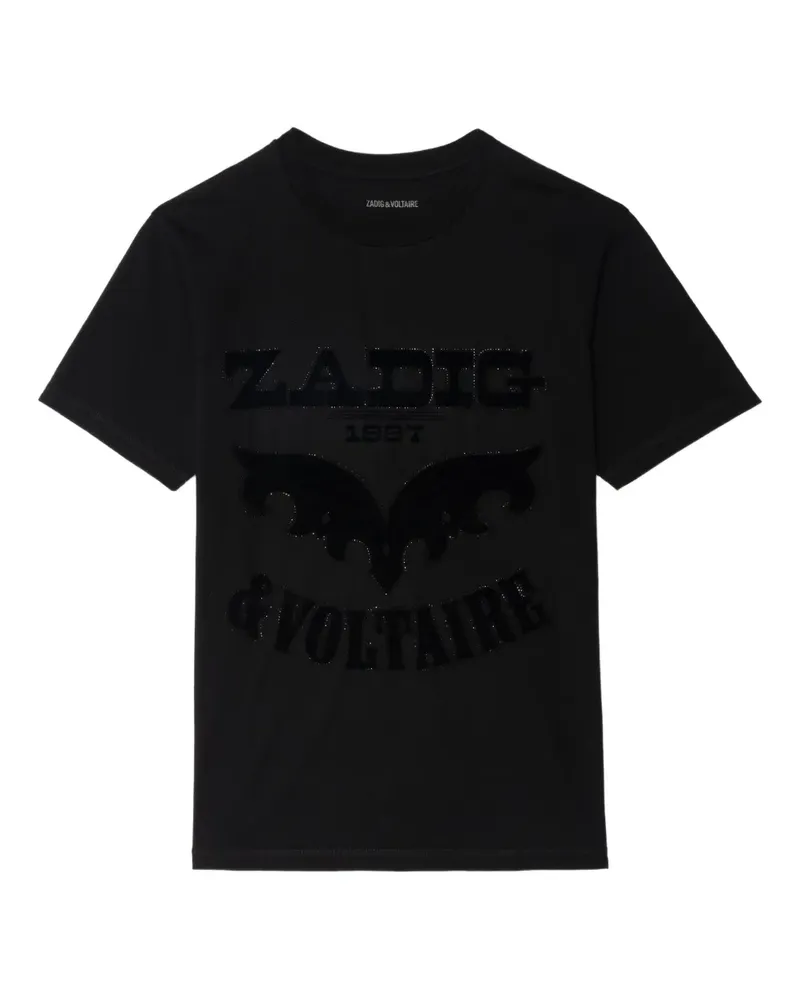 Zadig & Voltaire Edwin T-Shirt mit Fledermausverzierung - Schwarz Schwarz