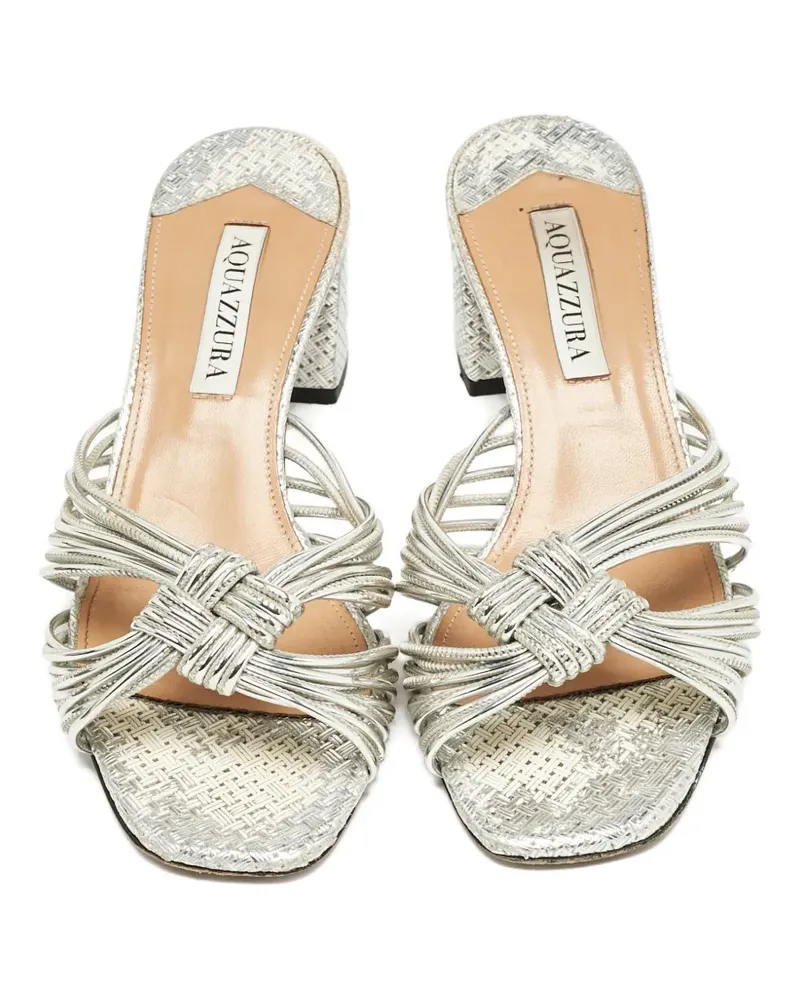 Aquazzura woven twist strap sandals - Silber Silber
