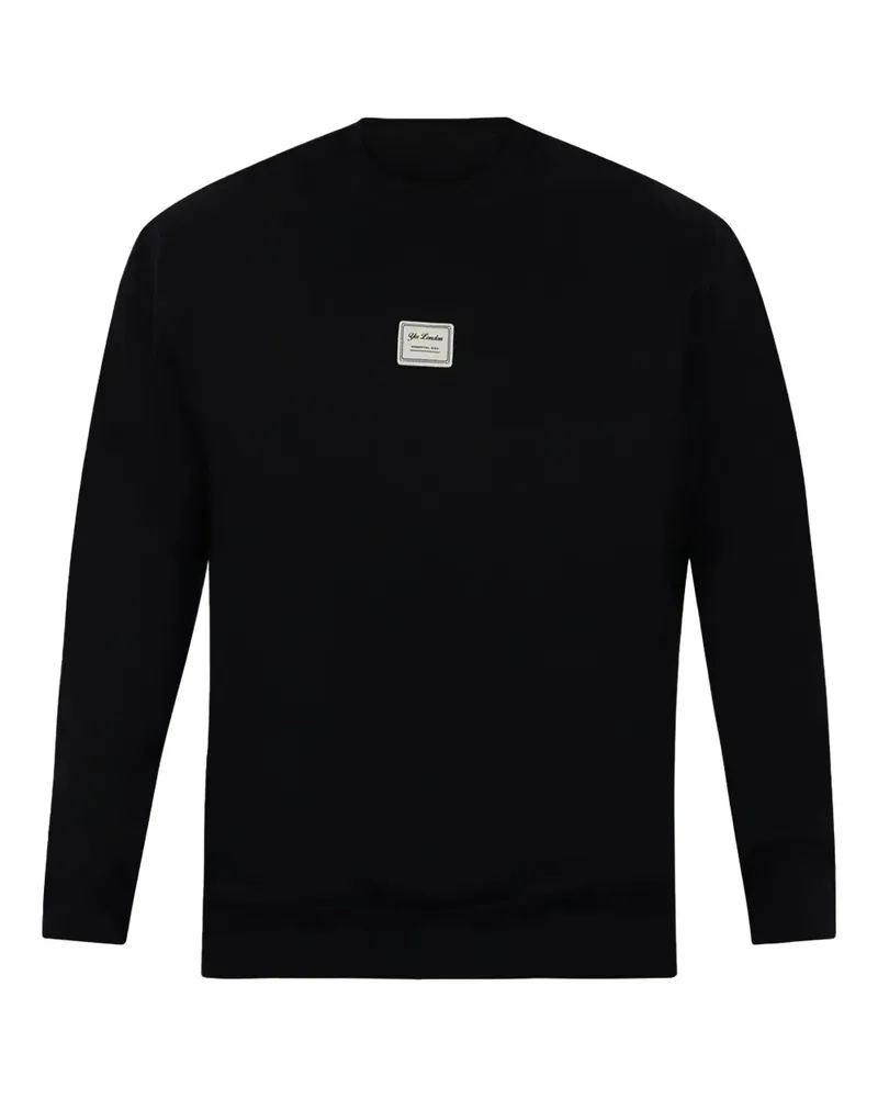 Yes London Sweatshirt mit Logo-Patch - Schwarz Schwarz