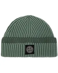 Stone Island Beanie mit Logo-Patch Grün