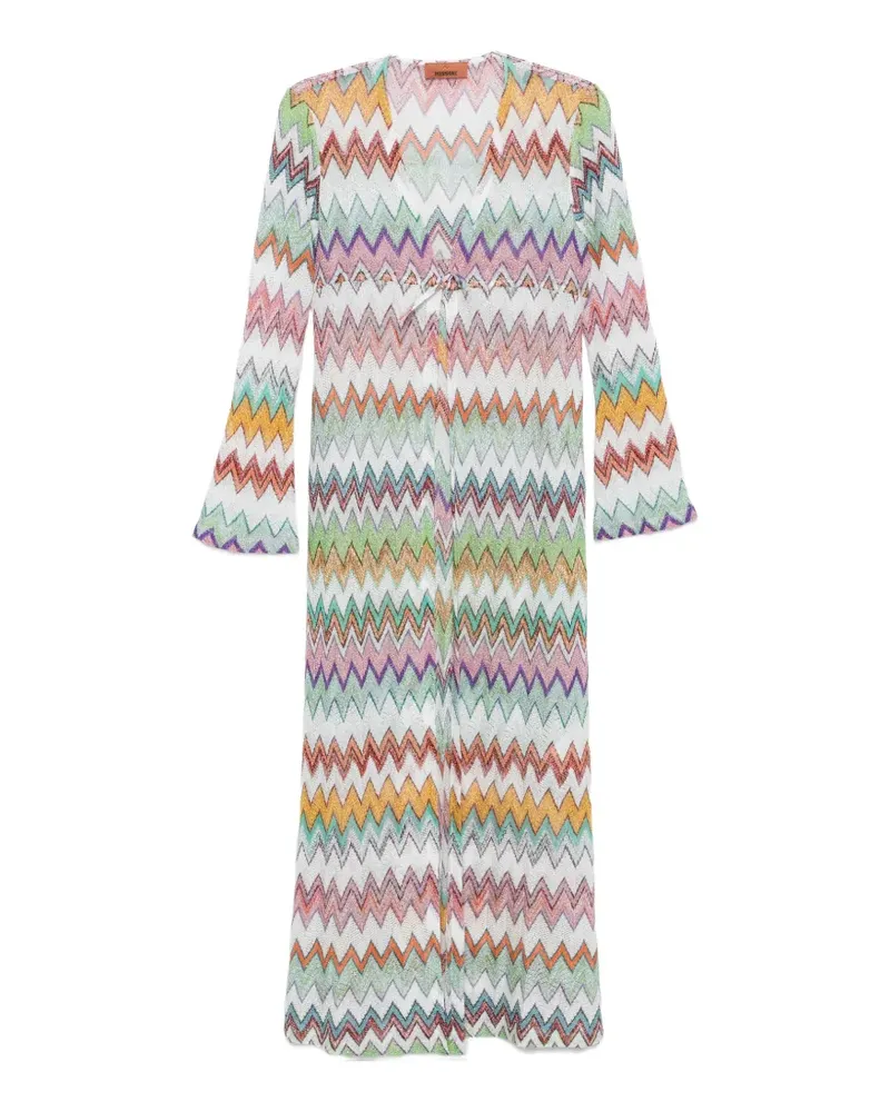 Missoni Strandkaftan mit Zickzackmuster - Weiß Weiß