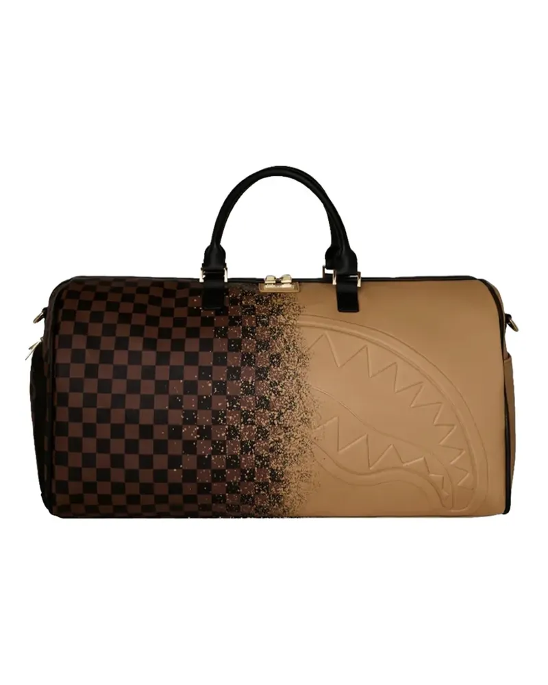 Sprayground Henny Spritz Shark Mouth checkered holdalls bag - Nude Nude