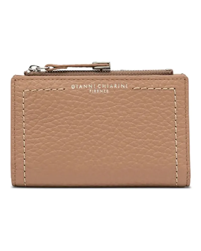 Gianni Chiarini grained zip leather wallet - Nude Nude