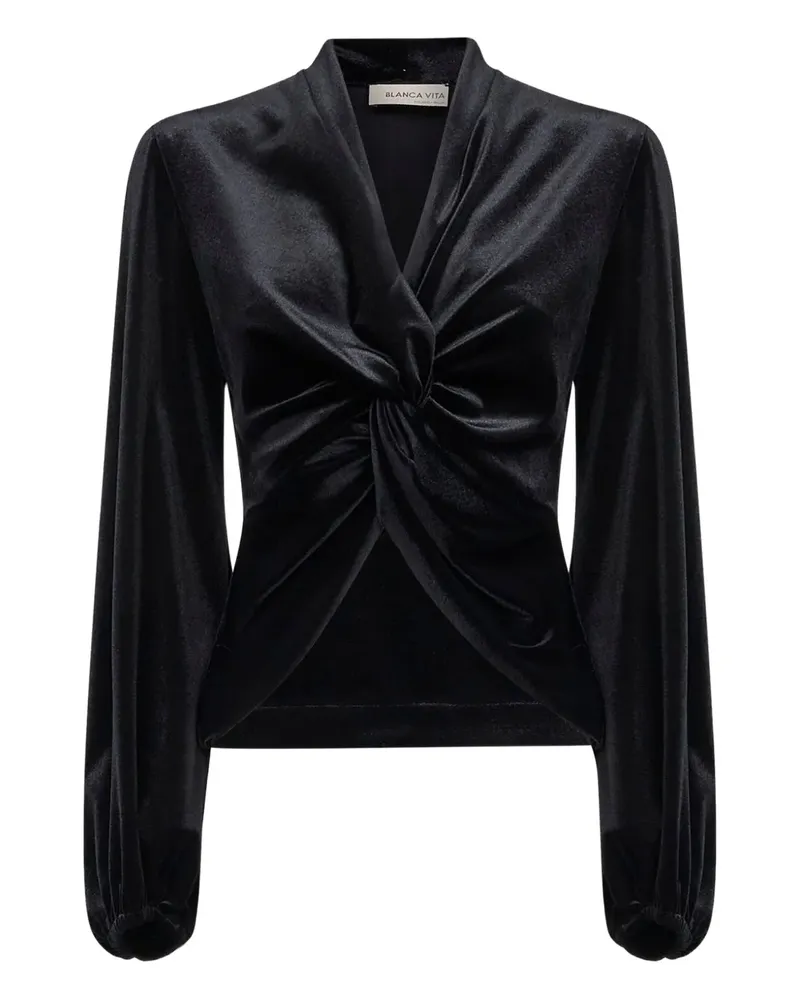 Blanca knot-detailed top - Schwarz Schwarz