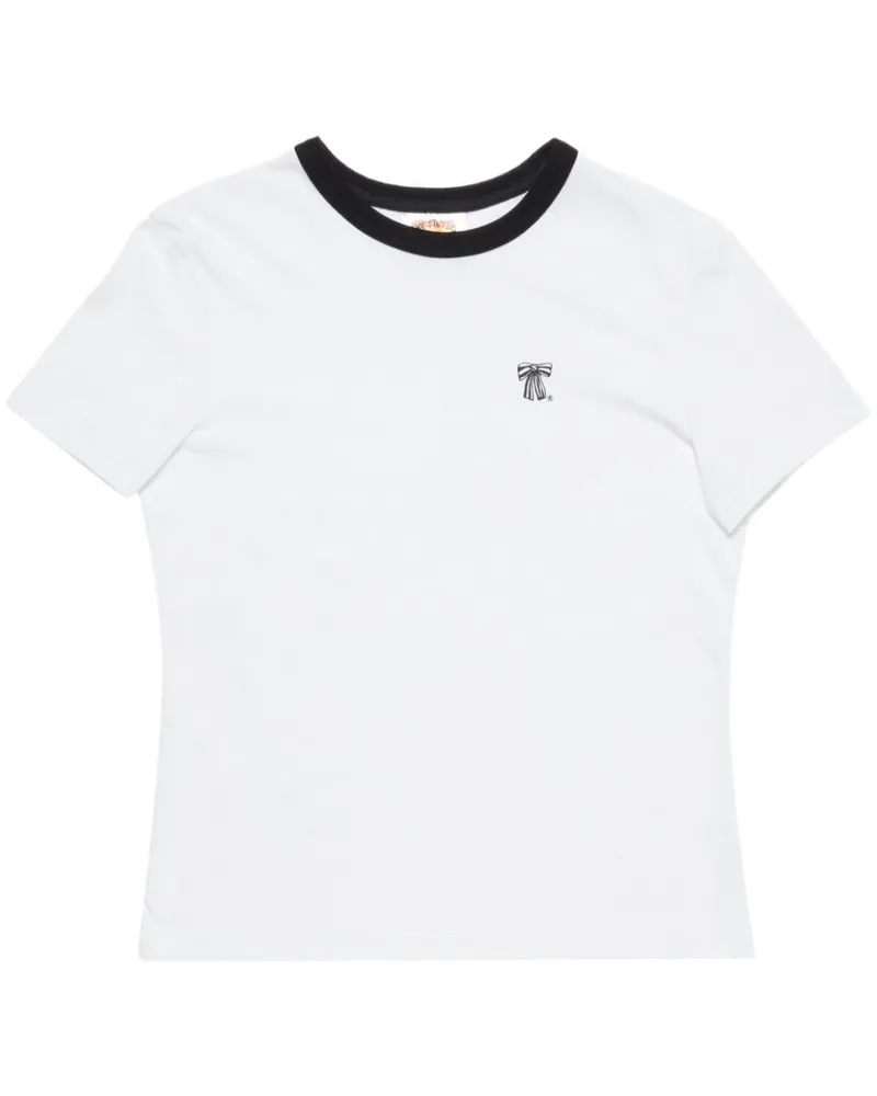 Acne Studios T-Shirt mit Schleifen-Print - Weiß Weiß