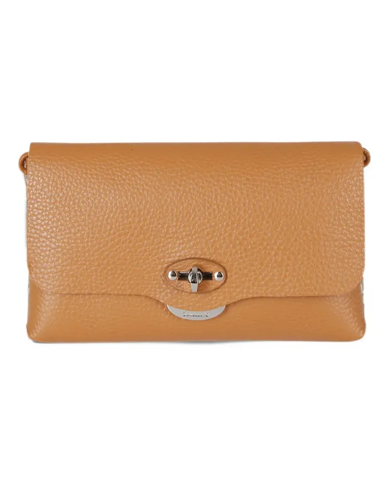 Zanellato grain-leather twist-lock clutch bag - Braun Braun