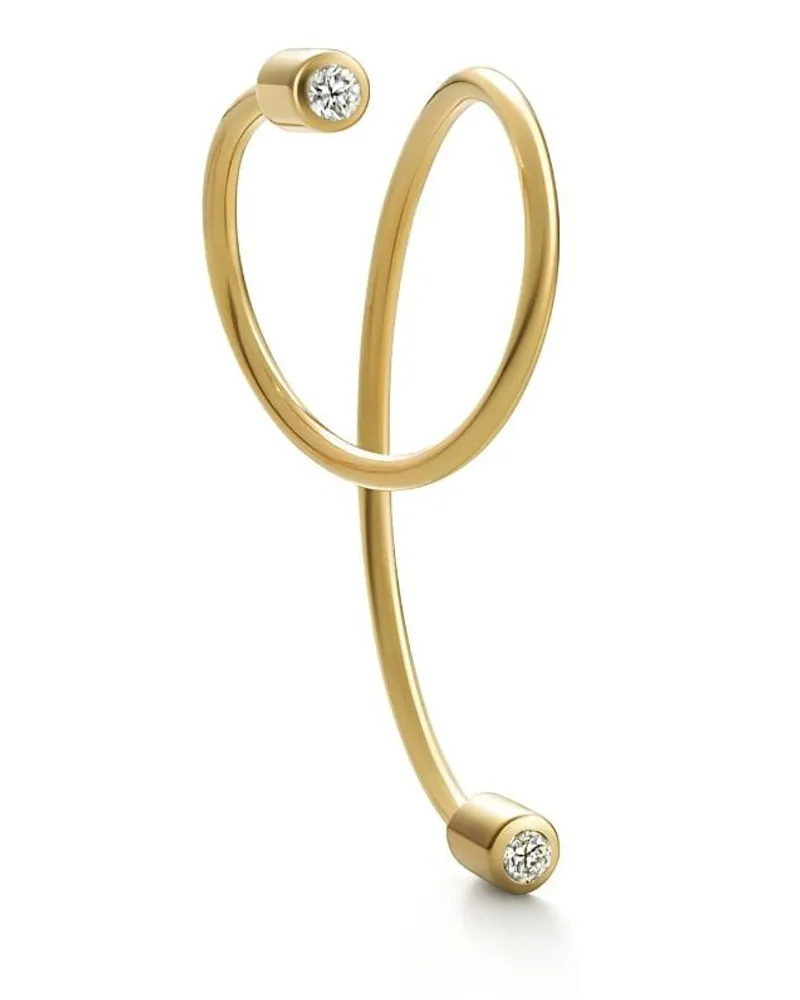 SHIHARA 18kt Twist Curl Gelbgoldohrring mit Diamanten Gold