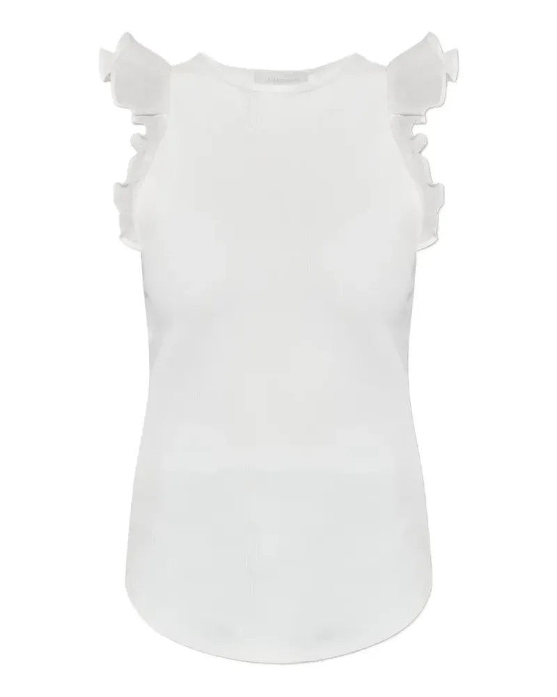 Zimmermann Awaken ruffled-trim ribbed tank top - Weiß Weiß