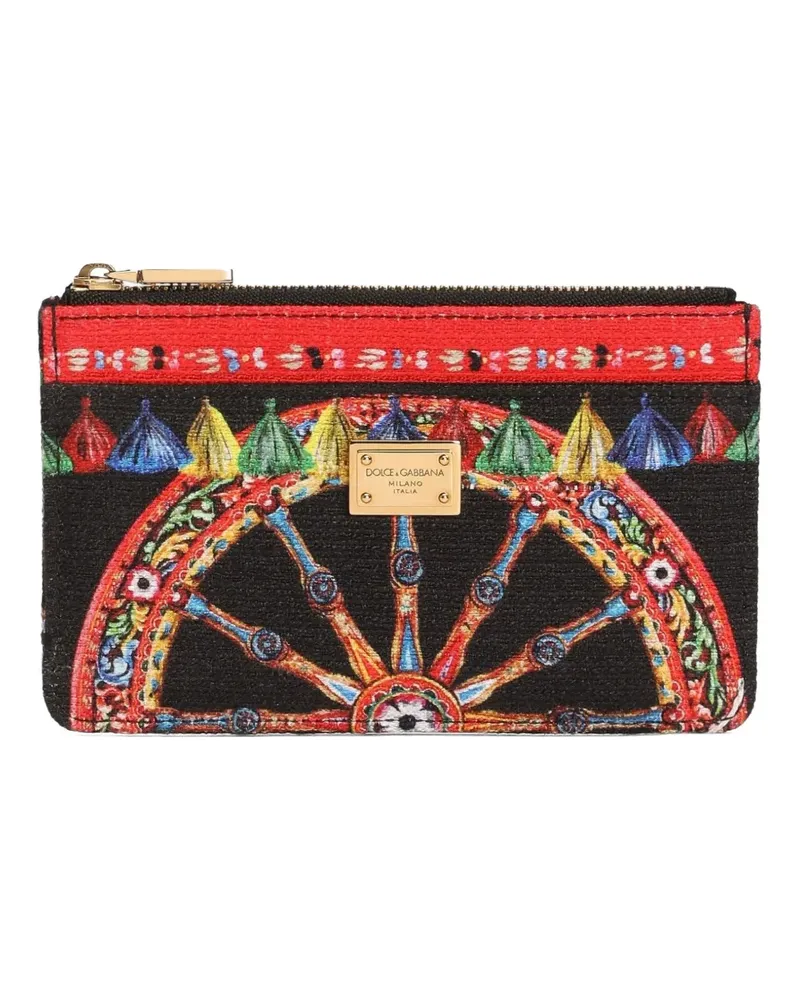Dolce & Gabbana Kartenetui aus Canvas mit Carretto-Print - Schwarz Schwarz
